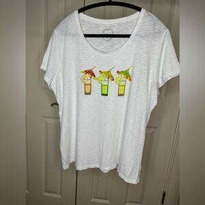 Krazy Kat tee short sleeve “ cocktails” women size X-Large